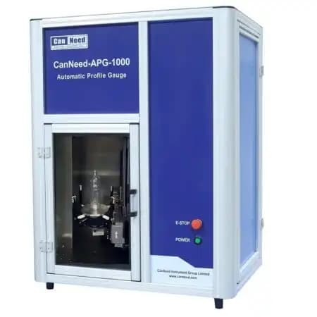 CanNeed APG-1000 automatic optical profile gauge for analyzing PET bottle thickness and dimensions