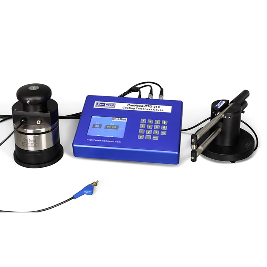 CanNeed-CTG-310 coating thickness gauge measuring lacquer weight on a metal sheet