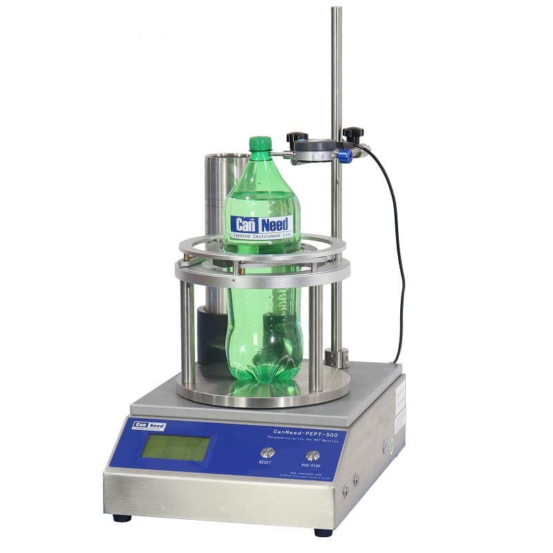 PEPT-500 Digital Perpendicularity Tester for PET bottles, auto‑rotation chuck