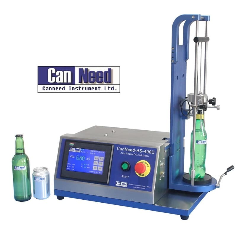 CanNeed-AS-400D portable digital beverage CO2 calculator testing canned and bottled samples