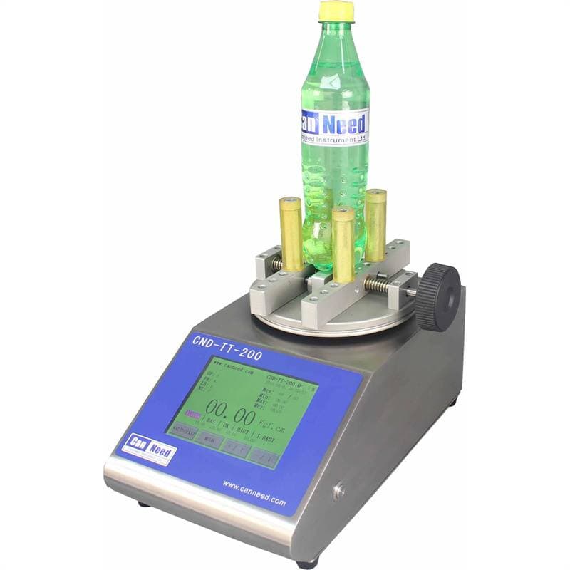 CanNeed-TT-200 torque tester showing digital display for bottle caps