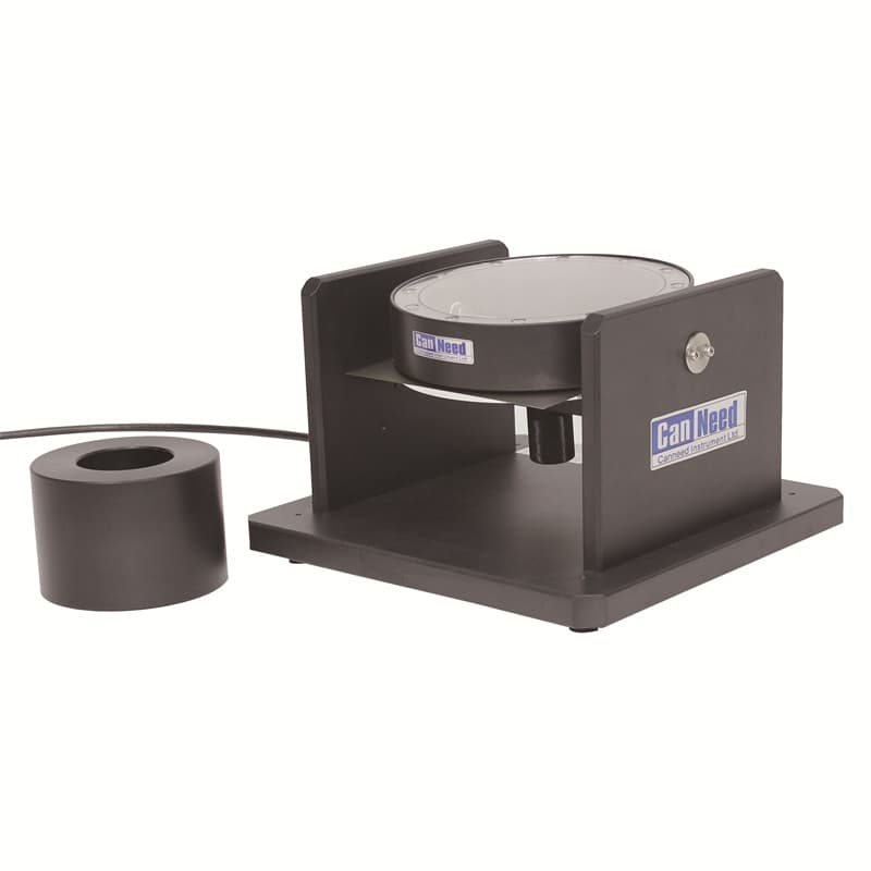 Soporte para hojalata CanNeed FSF-100 usado con medidor digital de esmalte y dispositivo de vacío