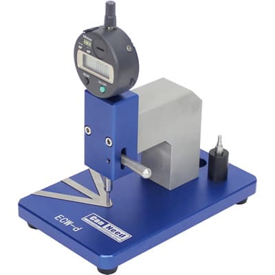 CanNeed-ECW-d digital end curl width gauge with 0.01 mm Mitutoyo indicator for round and square can ends