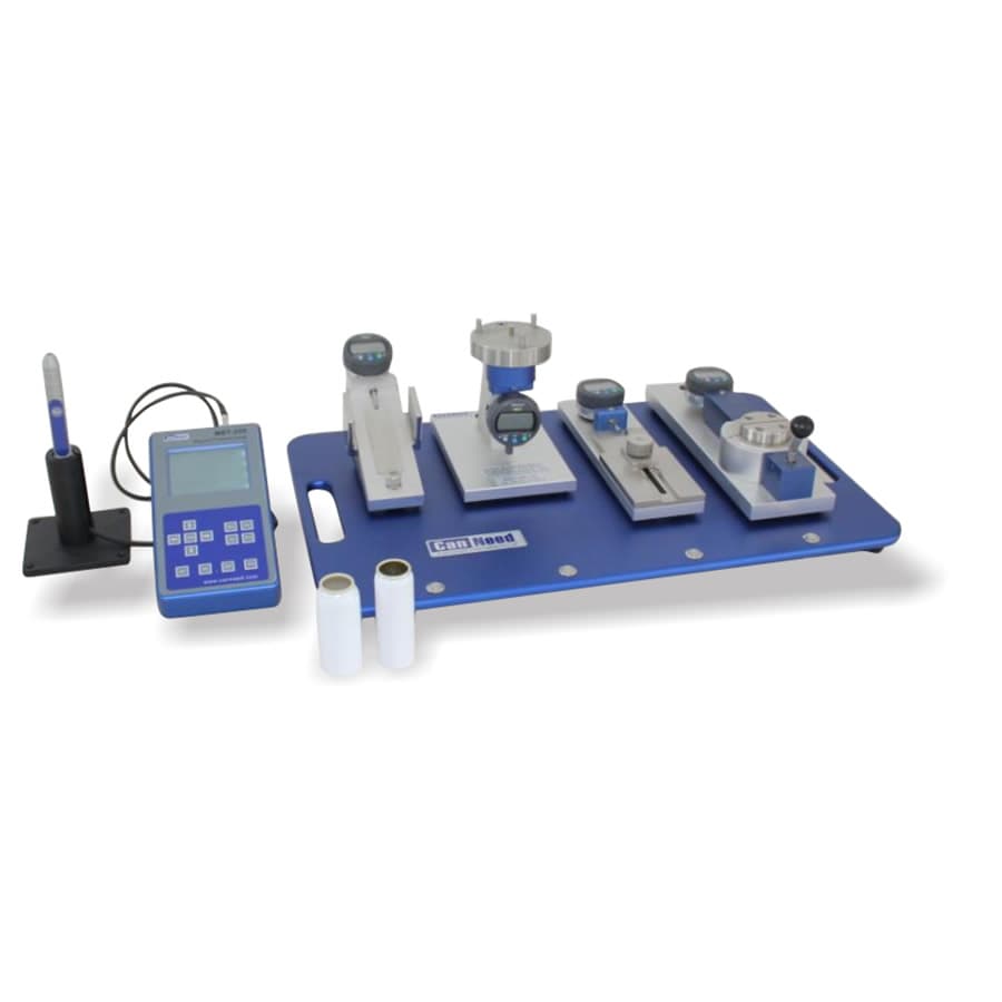 Aerosol can measurement desk ACMD-200 with Mitutoyo indicator for QC inspection