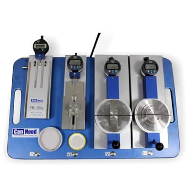 CanNeed-RDM-100 radial dimensions measure desk measuring a claw twist cap with Mitutoyo digital display