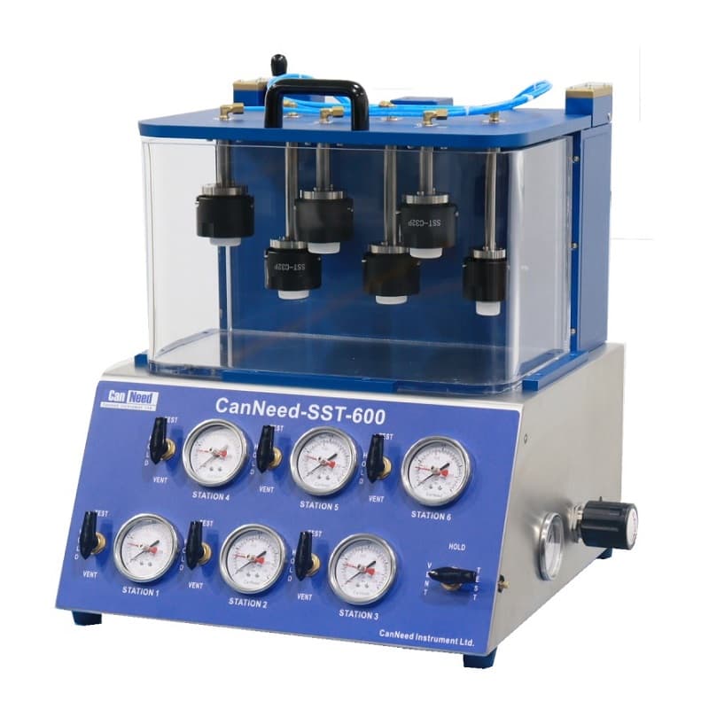 CanNeed‑SST‑600 6‑station seal integrity tester for laboratory and production line use
