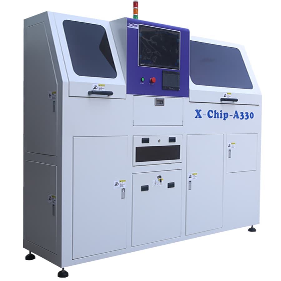 X-Chip-A330 automatic X-ray SMT component counter scanning a reel
