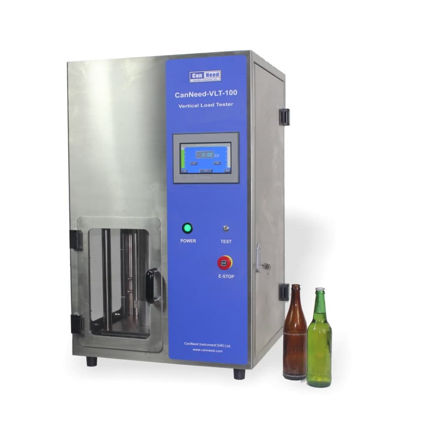 Probador de carga vertical CanNeed-VLT-100 para envases de vidrio, capacidad 0‑25,000 N