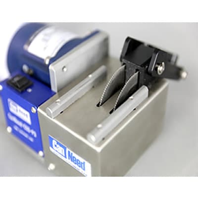 Close‑up of CanNeed-CSS-P3 portable seam saw blade cutting a can seam