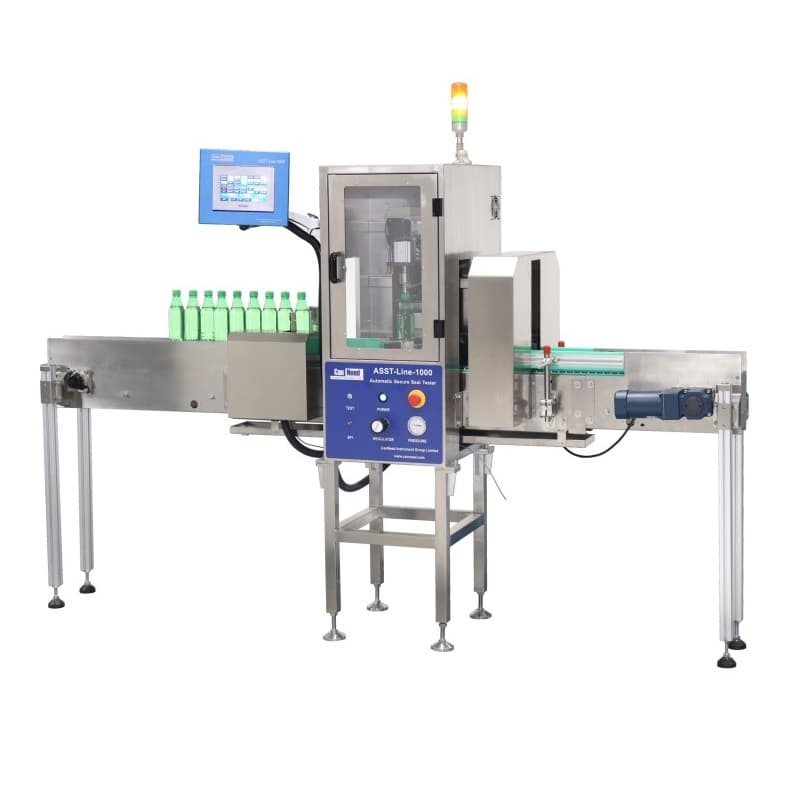Probador automático de integridad de sellado CanNeed ASST-Line-1000 para botellas de bebidas