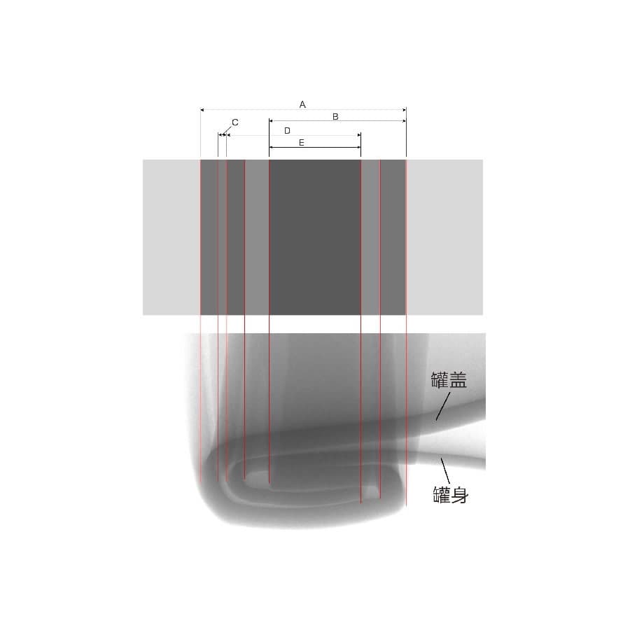 Seam-X Lab X-ray scanner interface showing real‑time seam length, hook and overlap measurements