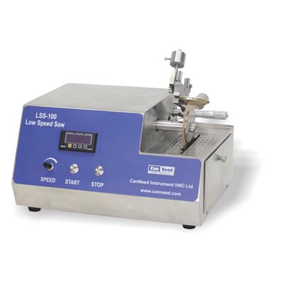 CanNeed LSS-100 low speed saw for industrial can-end rivet profile cutting