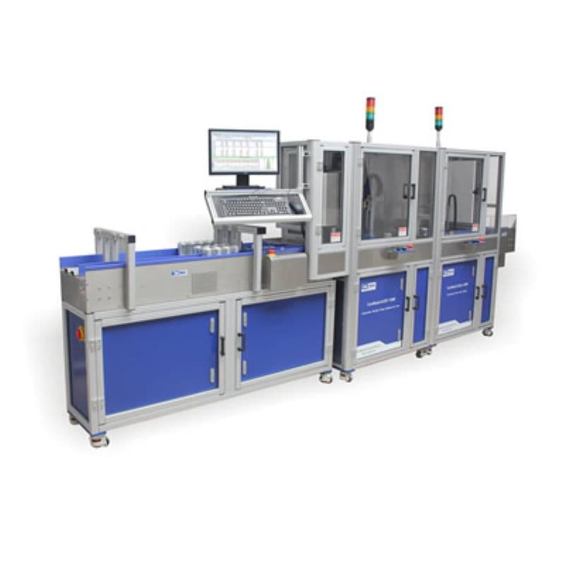 Automatic can resistance tester measuring axial load and buckle for 2‑piece cans