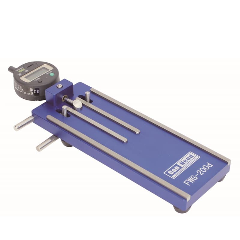 Medidor digital de ancho de pestaña, modelos CanNeed-FWG-100-d a -300-d, rango 0‑4 mm, resolución 0,01 mm