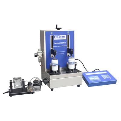 CanNeed MDER-C2 digital enamel rater measuring coating current on a food can